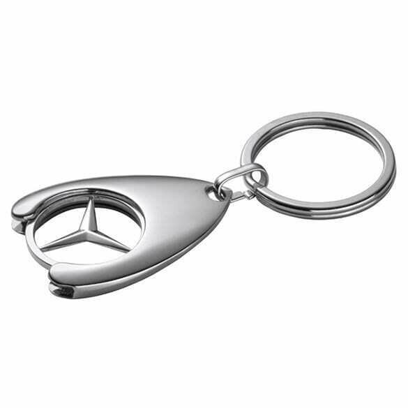 Original Mercedes-Benz Schlüsselanhänger Einkaufs Chip Stern Einkaufswagen