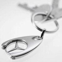 Original Mercedes-Benz Schlüsselanhänger Einkaufs Chip Stern Einkaufswagen
